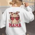 Heart Glasses Baseball Mama Baseball Mom Mother's Day Women's Sweatshirt Back Print