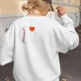 I Heart Hot Baseball Moms Women's Sweatshirt Back Print