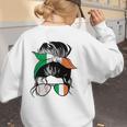 Ireland Baseball Mom Messy Bun Irish Baseball Girl Women's Sweatshirt Back Print Ireland Baseball Mom Messy Bun Irish Baseball Girl Women's Sweatshirt Back Print