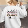 Leopard Baseball Mom Mama Mommy Sport Women's Sweatshirt Back Print Leopard Baseball Mom Mama Mommy Sport Women's Sweatshirt Back Print