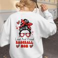 Loud And Proud Baseball Mom Messy Bun Leopard Mother Day Women's Sweatshirt Back Print Loud And Proud Baseball Mom Messy Bun Leopard Mother Day Women's Sweatshirt Back Print