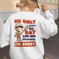 Loves Bat And His Momma Baseball Mom Women's Sweatshirt Back Print Loves Bat And His Momma Baseball Mom Women's Sweatshirt Back Print