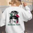Mexico Baseball Mom Messy Bun Women's Sweatshirt Back Print Mexico Baseball Mom Messy Bun Women's Sweatshirt Back Print