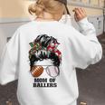 Mom Of Ballers Messy Bun Football Mom Baseball Mom Of Both Premium Tri-Blend Women's Sweatshirt Back Print Mom Of Ballers Messy Bun Football Mom Baseball Mom Of Both Premium Tri-Blend Women's Sweatshirt Back Print