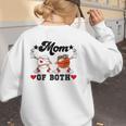 Mom Of Both Basketball Baseball Mom Women's Sweatshirt Back Print Mom Of Both Basketball Baseball Mom Women's Sweatshirt Back Print