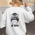 Mom Of Both Volleyball And Baseball Mom For Women Messy Bun Women's Sweatshirt Back Print Mom Of Both Volleyball And Baseball Mom For Women Messy Bun Women's Sweatshirt Back Print