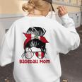 Peru Baseball Mom Messy Bun Women's Sweatshirt Back Print Peru Baseball Mom Messy Bun Women's Sweatshirt Back Print