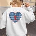 Primitive Patriotic American Baseball Mom Softball Dingers Women's Sweatshirt Back Print