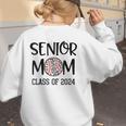 Proud Senior Baseball Mom Senior 2024 Class Leopard Game Day Women's Sweatshirt Back Print Proud Senior Baseball Mom Senior 2024 Class Leopard Game Day Women's Sweatshirt Back Print