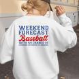 Retro Baseball Mom Mother's Day Weekend Forecast Baseball Women's Sweatshirt Back Print Retro Baseball Mom Mother's Day Weekend Forecast Baseball Women's Sweatshirt Back Print