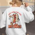 Retro Just Here For The Hotdogs Baseball Mom Sport Lover Women's Sweatshirt Back Print
