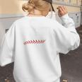 Sarcastic Baseball Mom Mama Baseball Life Premium Women's Sweatshirt Back Print
