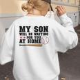 My Son Will Be Waiting For You At Home Baseball Mom Women's Sweatshirt Back Print My Son Will Be Waiting For You At Home Baseball Mom Women's Sweatshirt Back Print