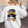 Spanish Baseball Mom Messy Bun Spain Baseball Girl Women's Sweatshirt Back Print