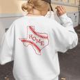 Vintage Texas State Map Home Baseball Lover Baseball Mom Women's Sweatshirt Back Print