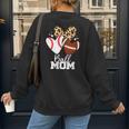 Ball Mom Football Baseball Mom Heart Women's Sweatshirt Back Print