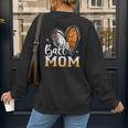 Ball Mom Heart Basketball Baseball Mom Women's Sweatshirt Back Print Ball Mom Heart Basketball Baseball Mom Women's Sweatshirt Back Print