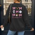 Baseball Mama Era Bows Baseball Mom Women Women's Sweatshirt Back Print