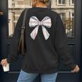 Baseball Mom Coquette Bow Baseball Mama Women's Sweatshirt Back Print Baseball Mom Coquette Bow Baseball Mama Women's Sweatshirt Back Print