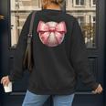 Baseball Mom Coquette Pink Bow Baseball Mom Women's Sweatshirt Back Print