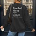 Baseball Mom Definition Sarcastic Sports Women's Sweatshirt Back Print