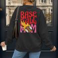 Baseball Mom Game Day Trendy Pink Leopard Mama Women's Sweatshirt Back Print
