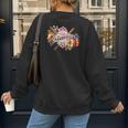 Baseball Mom With Garden Flowers Women's Sweatshirt Back Print Baseball Mom With Garden Flowers Women's Sweatshirt Back Print
