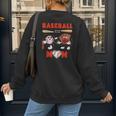 Baseball Mom Heart Baseball Mama Mother's Day Women's Sweatshirt Back Print Baseball Mom Heart Baseball Mama Mother's Day Women's Sweatshirt Back Print