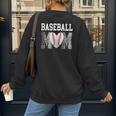 Baseball Mom Heart Sports Mom Women's Sweatshirt Back Print Baseball Mom Heart Sports Mom Women's Sweatshirt Back Print