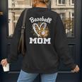 Baseball Mom Leopard Heart Matching Family Women's Sweatshirt Back Print