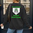 Baseball Mom Quote My Stepson Works From Home Women's Sweatshirt Back Print