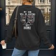 Baseball Mom My Son Will Be Waiting For You At Home Women's Sweatshirt Back Print Baseball Mom My Son Will Be Waiting For You At Home Women's Sweatshirt Back Print
