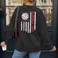 Baseball MOM USA American Flag Patriotic Mama Mother's Day For Women Kids Men Women's Sweatshirt Back Print Baseball MOM USA American Flag Patriotic Mama Mother's Day For Women Kids Men Women's Sweatshirt Back Print