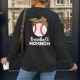 Baseball MomMom Baseball Player Leopard Mom Mom Women's Sweatshirt Back Print