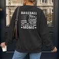 Baseball Momo Mom USA Flag 4th Of July Women's Sweatshirt Back Print