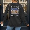 Baseball Sport I’m Just Here For The Snacks Baseball Mom Women's Sweatshirt Back Print Baseball Sport I’m Just Here For The Snacks Baseball Mom Women's Sweatshirt Back Print