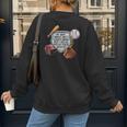 My Boy Might Not Always Swing Baseball Mom Women's Sweatshirt Back Print