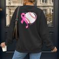 Breast Cancer Awareness Baseball Mom Women's Sweatshirt Back Print Breast Cancer Awareness Baseball Mom Women's Sweatshirt Back Print