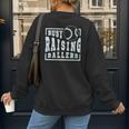 Busy Raising Ballers Graphic For Baseball Moms Women's Sweatshirt Back Print