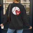 Custom Baseball Mom Number 34 Heart For Mom Mommy Women's Sweatshirt Back Print
