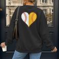 Cute Love Baseball Fast Pitch Softball Heart Baseball Mom Women's Sweatshirt Back Print Cute Love Baseball Fast Pitch Softball Heart Baseball Mom Women's Sweatshirt Back Print