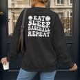 Eat Sleep Baseball Repeat Baseball Lover Baseball Mom Girls Women's Sweatshirt Back Print Eat Sleep Baseball Repeat Baseball Lover Baseball Mom Girls Women's Sweatshirt Back Print
