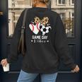 Game Day Vibes Soccer Baseball Mom Heart Women's Sweatshirt Back Print