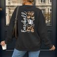 Happy Mother's Day Baseball Mom Leopard Softball Lover Women's Sweatshirt Back Print Happy Mother's Day Baseball Mom Leopard Softball Lover Women's Sweatshirt Back Print