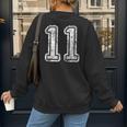 Jersey Number 11 T-Shirt Football Eleven Number Baseball Mom Women's Sweatshirt Back Print