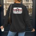 Leopard Baseball Mom Mama Mother's Day Son Daughter Boys Women's Sweatshirt Back Print