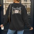 Leopard Baseball Mom Matching Baseball Mama Family Matching Women's Sweatshirt Back Print