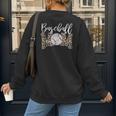 Leopard Baseball Mom Matching Softball Mama Family Matching Women's Sweatshirt Back Print Leopard Baseball Mom Matching Softball Mama Family Matching Women's Sweatshirt Back Print