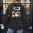 Loud And Proud Baseball Mom Messy Bun 2024 Women's Sweatshirt Back Print Loud And Proud Baseball Mom Messy Bun 2024 Women's Sweatshirt Back Print