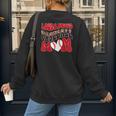Loud Proud Baseball Mom Red Team Leopard Baseball Mom Squad Women's Sweatshirt Back Print